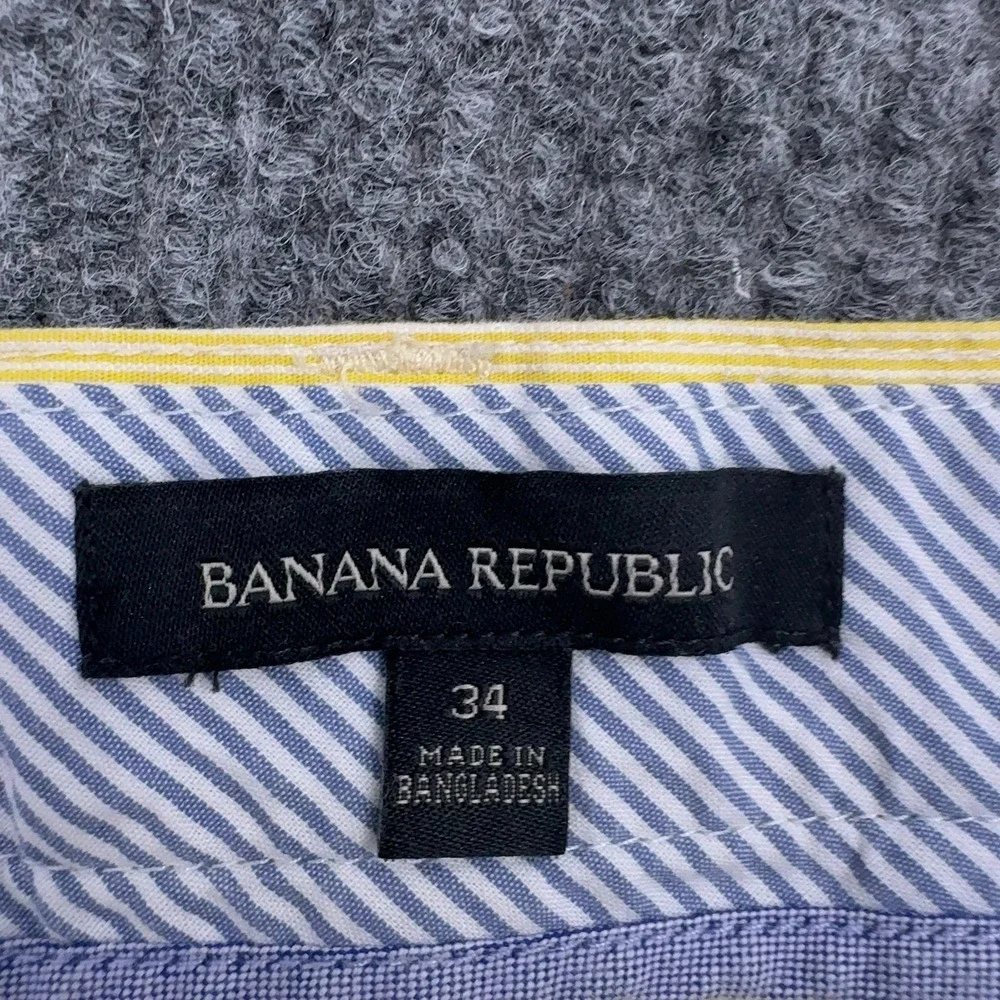 Banana Republic Shorts Mens 34 Yellow Cotton Seersucker Casual Preppy